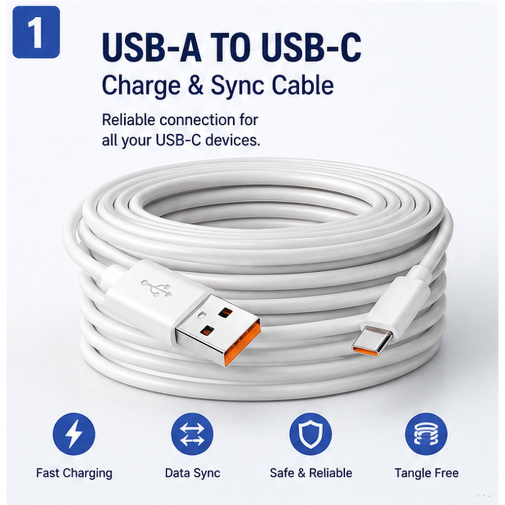 Long-Distance USB-C Data & Charging Cable